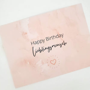 Grußkarte Happy Birthday Lieblingsmensch von DeBi-beyourself aus Österreich