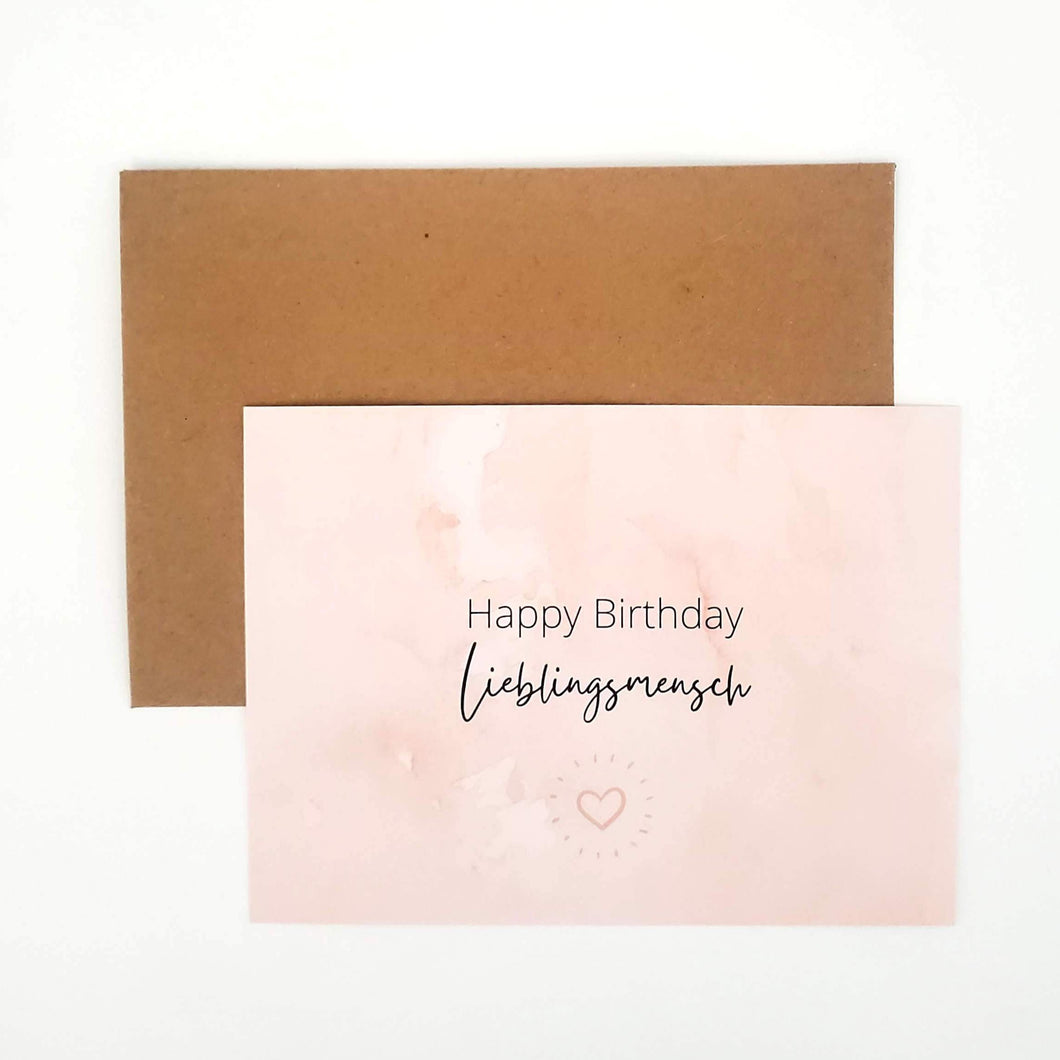 Grußkarte Happy Birthday Lieblingsmensch von DeBi-beyourself aus Österreich