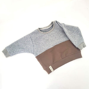 Loungesweater in grau/braun von Jahna Liebt aus Österreich