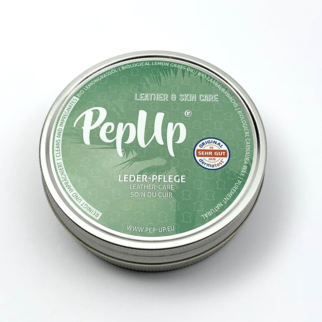 Leder-Pflege Bio Lemongrassöl hergestellt von PepUp aus Österreich